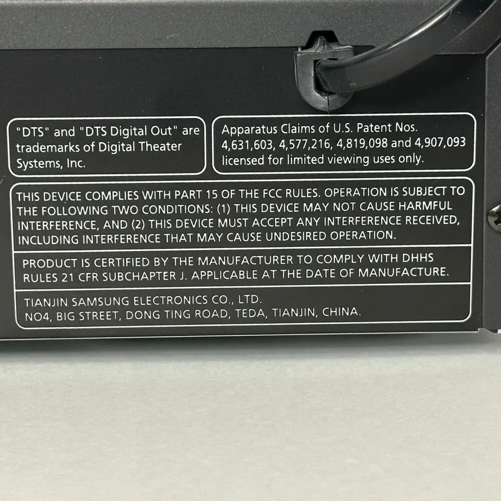 Samsung DVD Player DVD-M101 Black Tested/Works